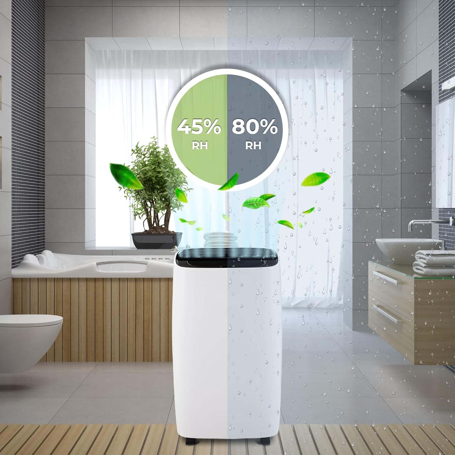 Luftentfeuchter - 10/12 L/Tag, 2L Behälter, 18 m², elektrisch, Digitalanzeige, Timer, Auto-Modus - Bautrockner, Raumentfeuchter, Entfeuchtungsgerät, Raumentfeuchtungsgerät, Luftentfeuchtungsgerät