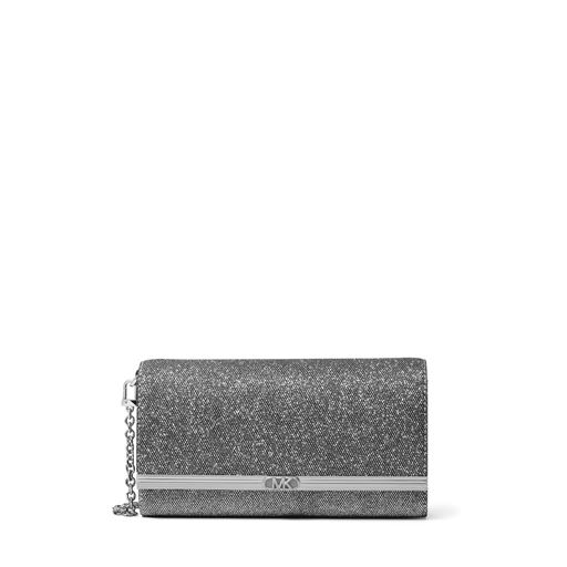 Michael Kors Mona Glitter Clutch, Sølv