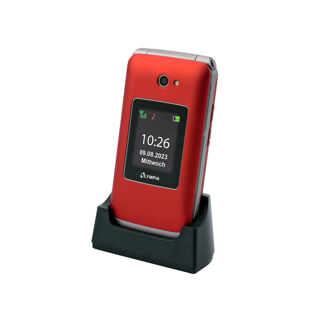 Vitus 2G Klappbares Senioren Mobiltelefon mit Großtasten rot