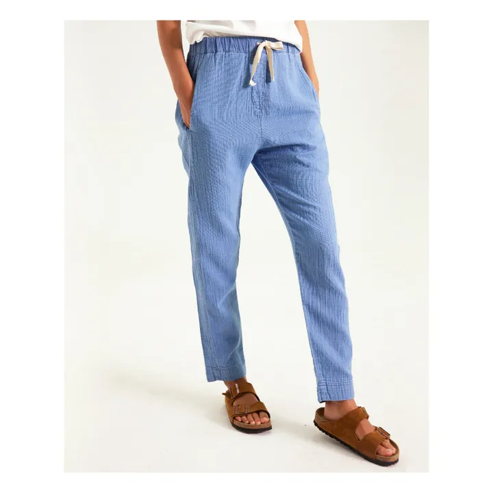 Sacrécoeur Pantalon Marvin Gaze de Coton | Bleu