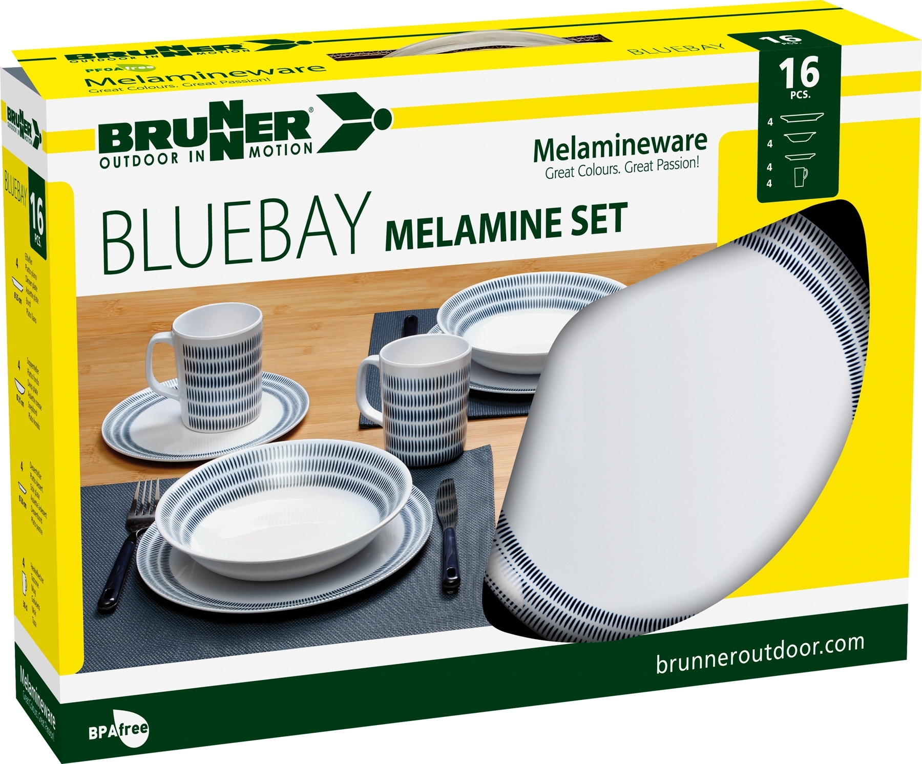 Brunner Bluebay Melamingeschirr-Set 16-tlg.