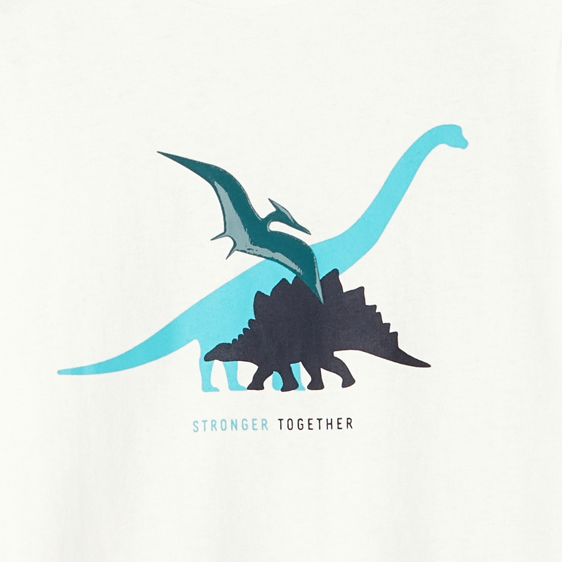 T-shirt motif dinosaures blanc garçon