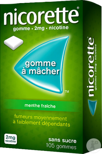 Nicorette 2mg Nicotine Gommes À Mâcher Menthe Fraîche Sans Sucre 105 Pièces