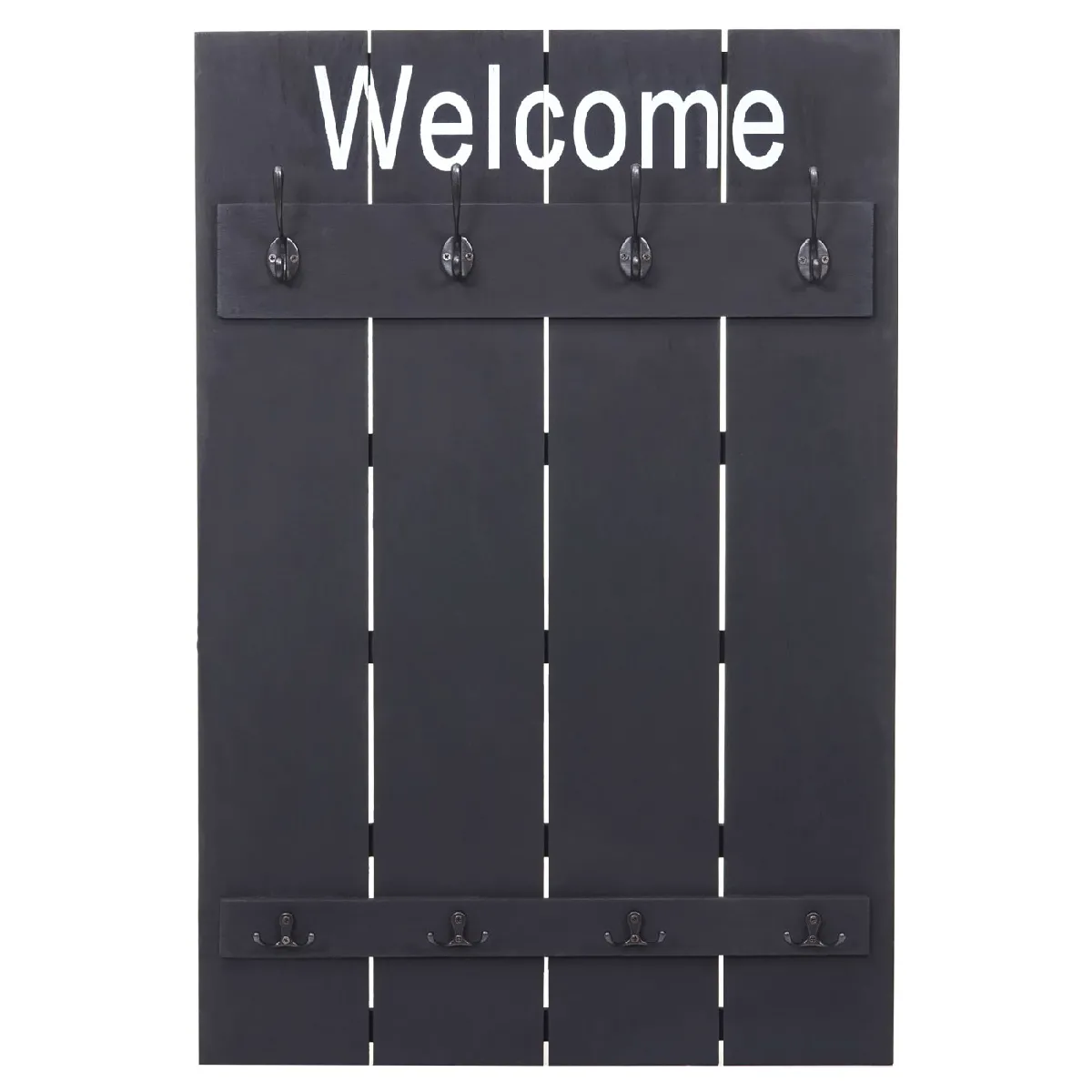 Mendler Garderobe murale HWC-C89 Welcome - Gris foncé