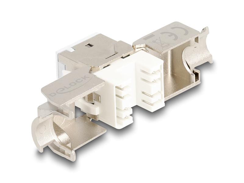 Delock Keystone-Modul RJ45 zu LSA Cat.6A Weiss, 10 Stück Delock Keystone Modul RJ45 Buchse zu LSA Cat.6A werkzeugfrei weiss Set 10 Stück