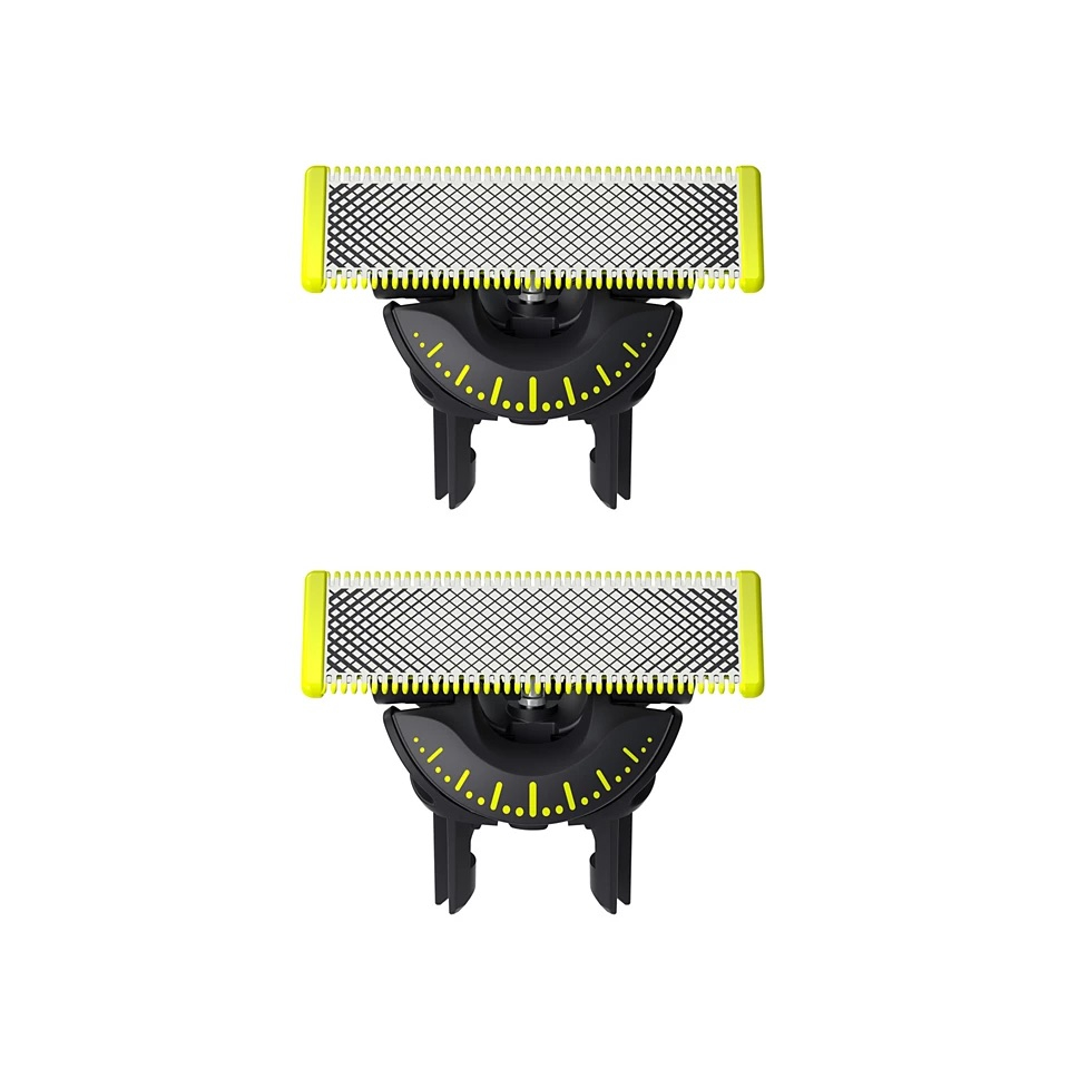 (2er Set) OneBlade Pro 360 Face   Body Trimmer Ersatz Rasierklinge (QP420/50) - Schwarz / Grün