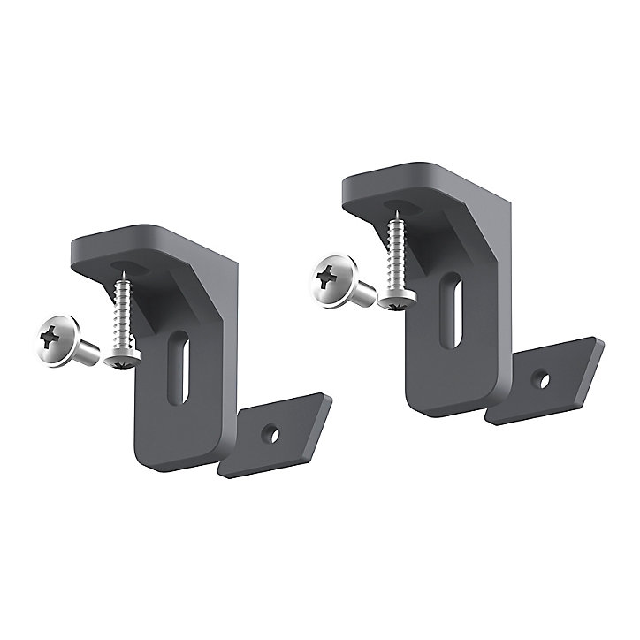 Lot de 2 supports de fixation L pour rail gris Caraway Innovo GoodHome