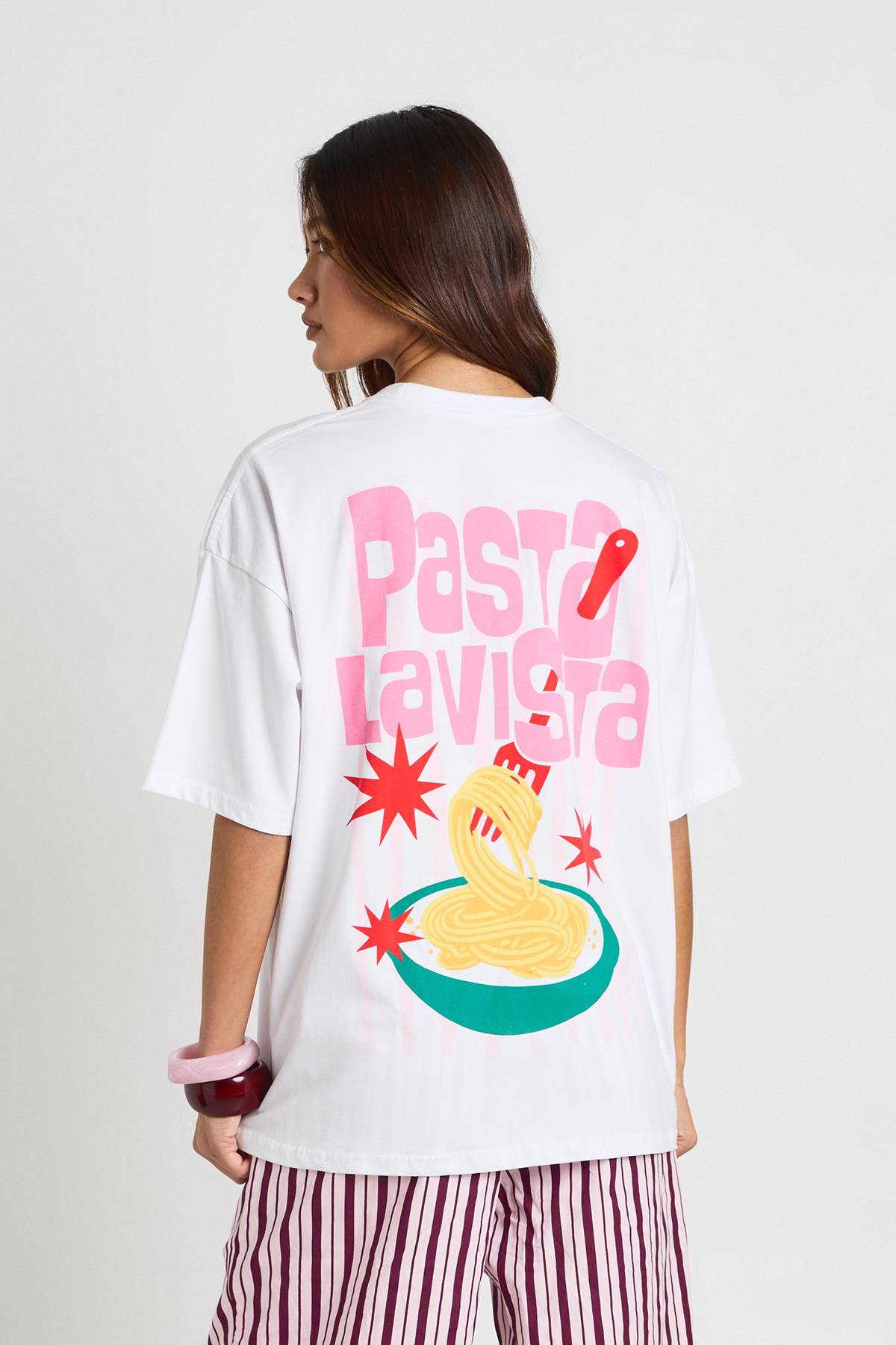boohoo T-shirt Imprimé Pasta La Vista Recto Verso