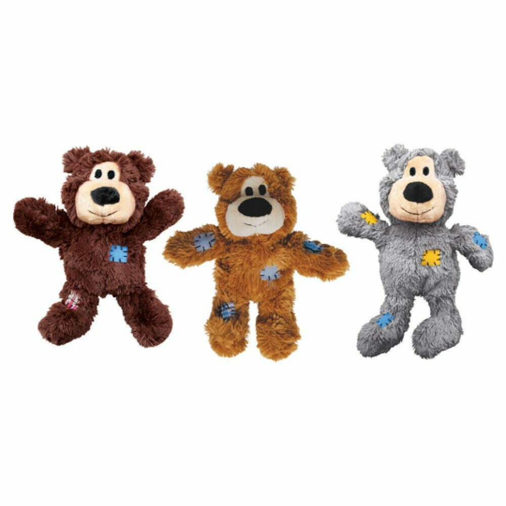 Kong Wildknots  Beer Pluche Knuffel - Hondenspeelgoed - assorti - 11x25x1 cm - XL