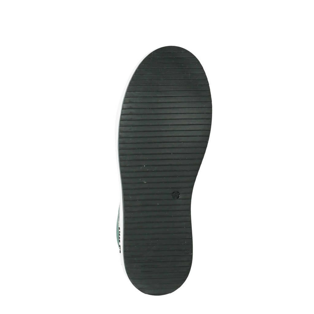 Hip leren sneakers groen/wit