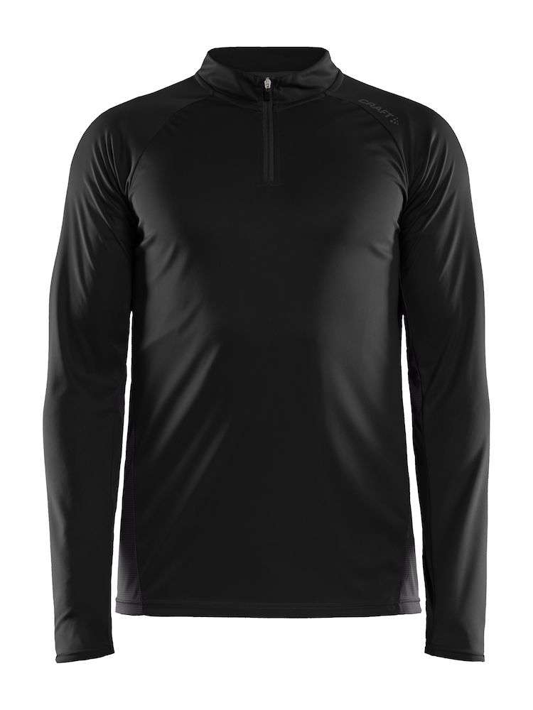 Craft Eaze Half Zip Hardloopshirt Lange Mouwen Zwart/Groen Heren