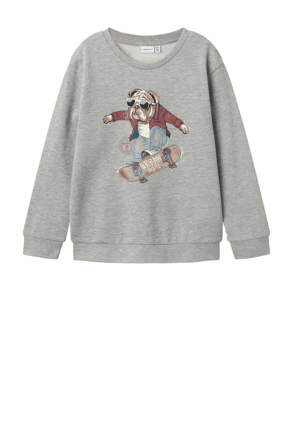 NAME IT sweater grijs melange