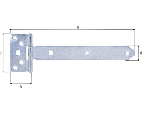 Kruisscharnier type 124 lichtgewicht, 250 x 33 mm, verzinkt, dikfilm gepassiveerd