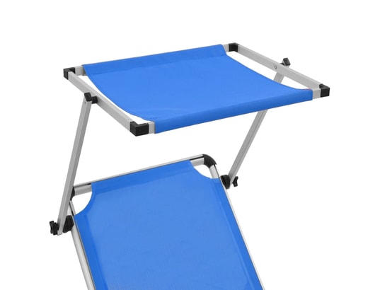VIDAXL - Bain de soleil Lot de 2 chaises longues pliables avec auvent aluminium et t...
