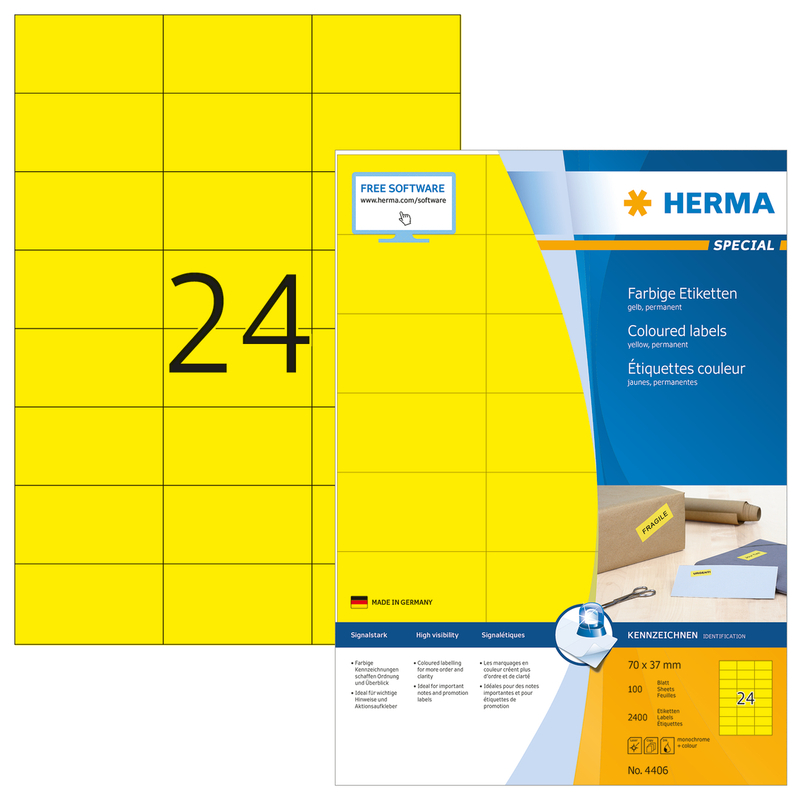 Herma Etiketten, 4406, 70 x 37 mm, 100 Blatt