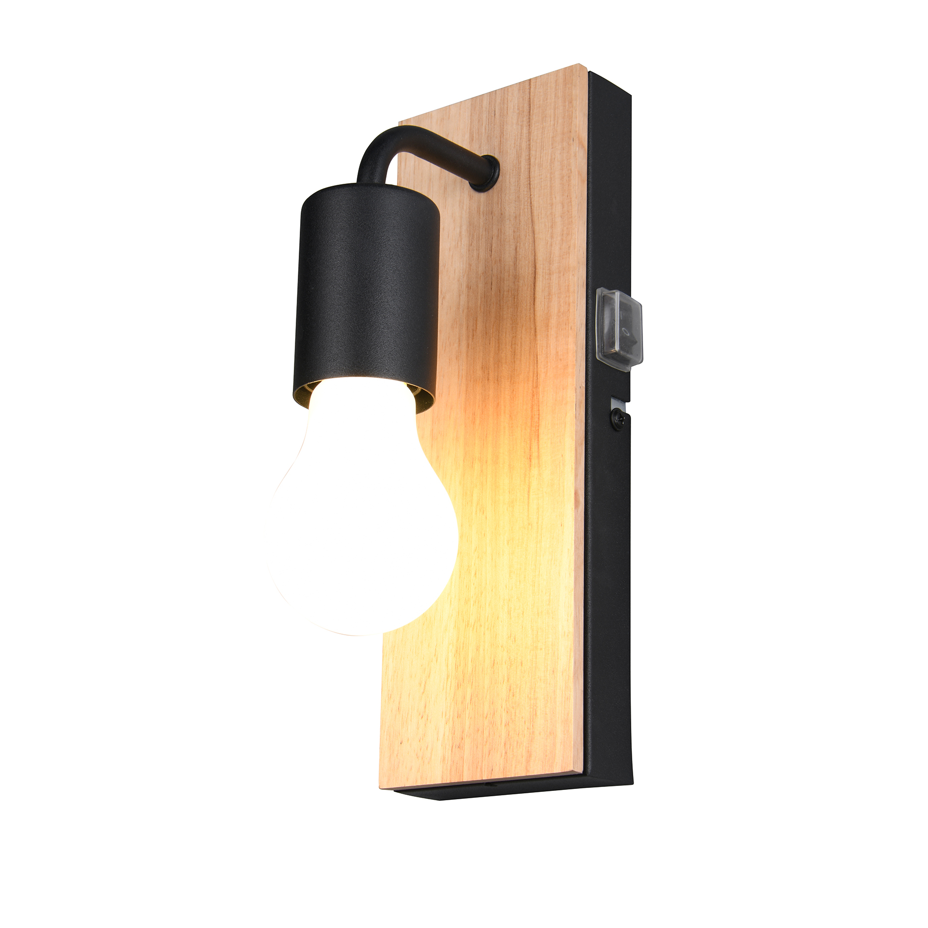 Wandleuchte - schwarz-natur - 24 cm hoch