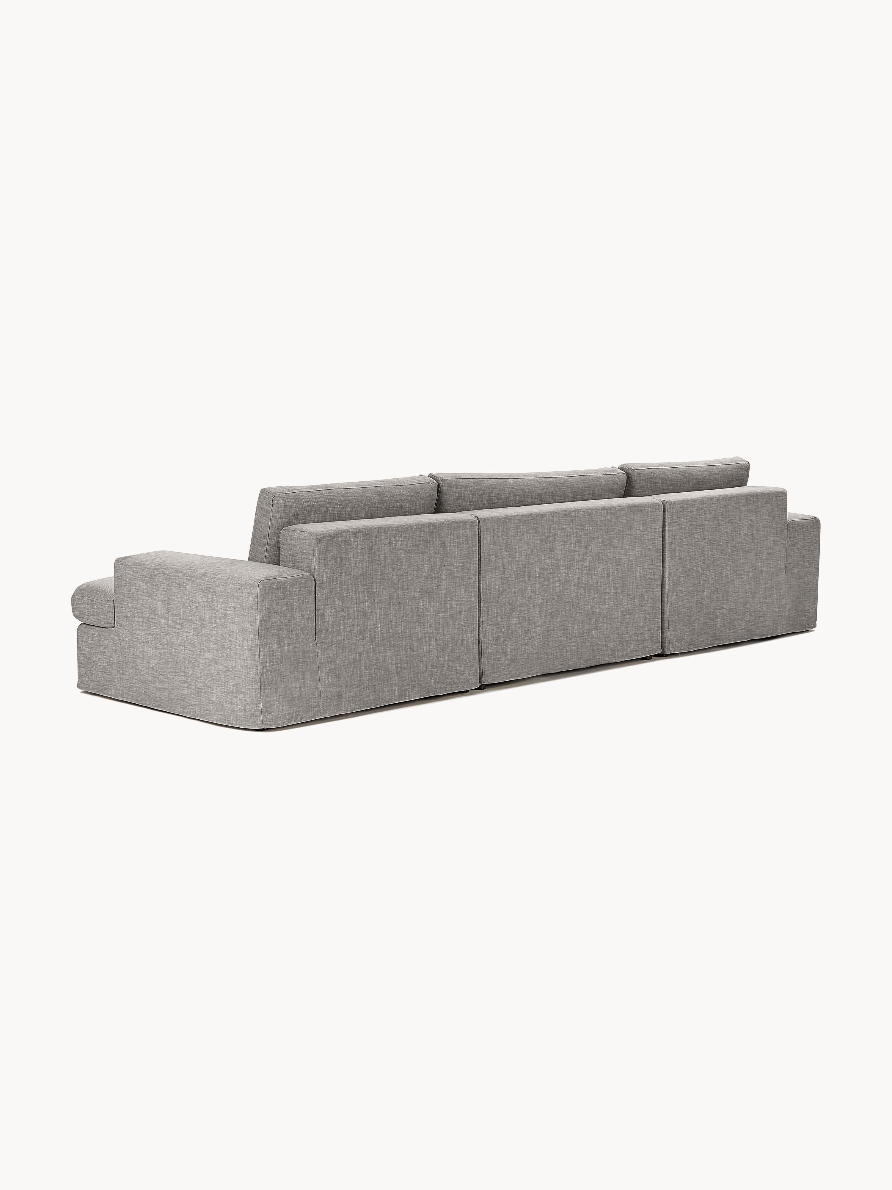 Modulaire bank Russell (4-zits) met poef (links/rechts)