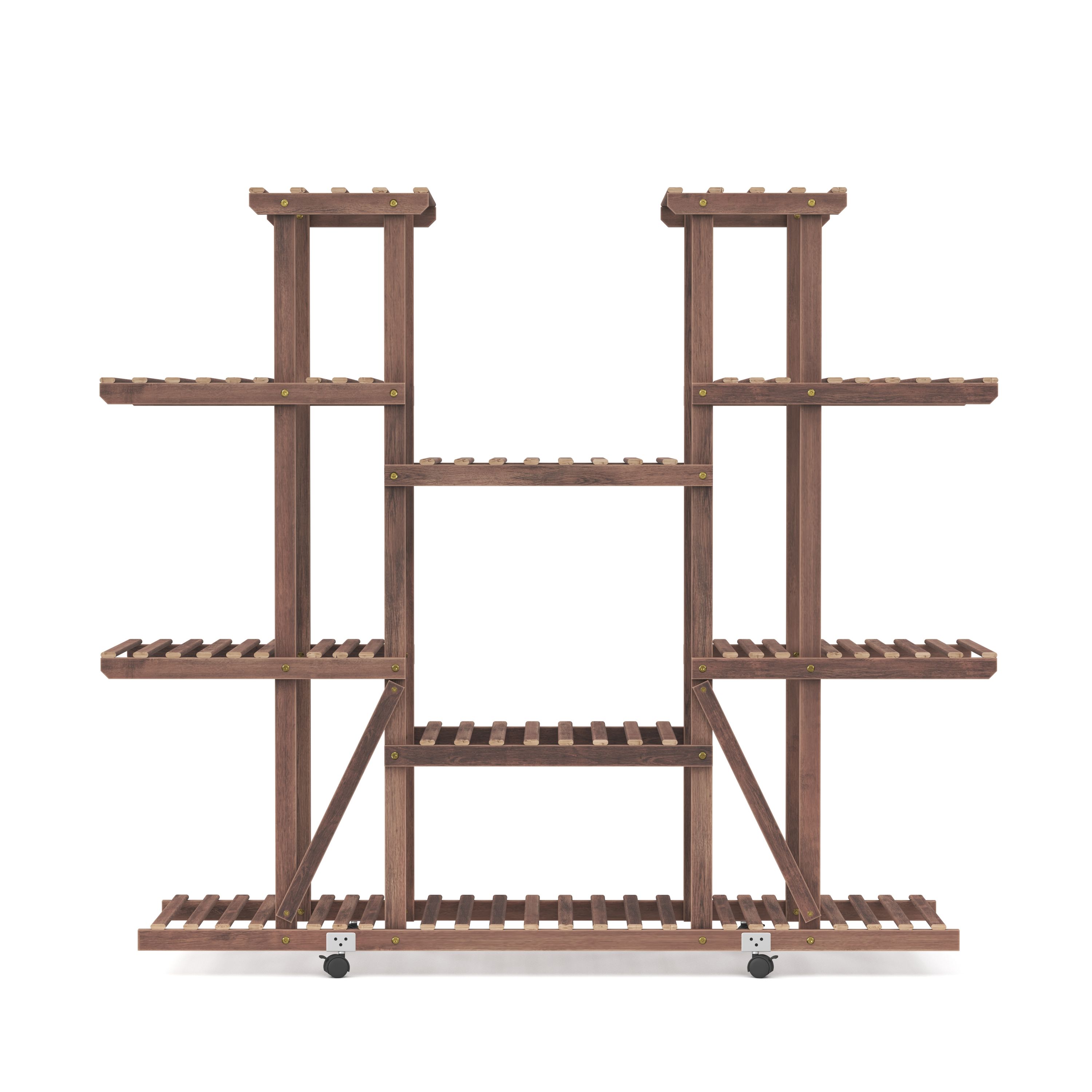 Pflanzenregal Holz 113 x 33 x 120 cm natur