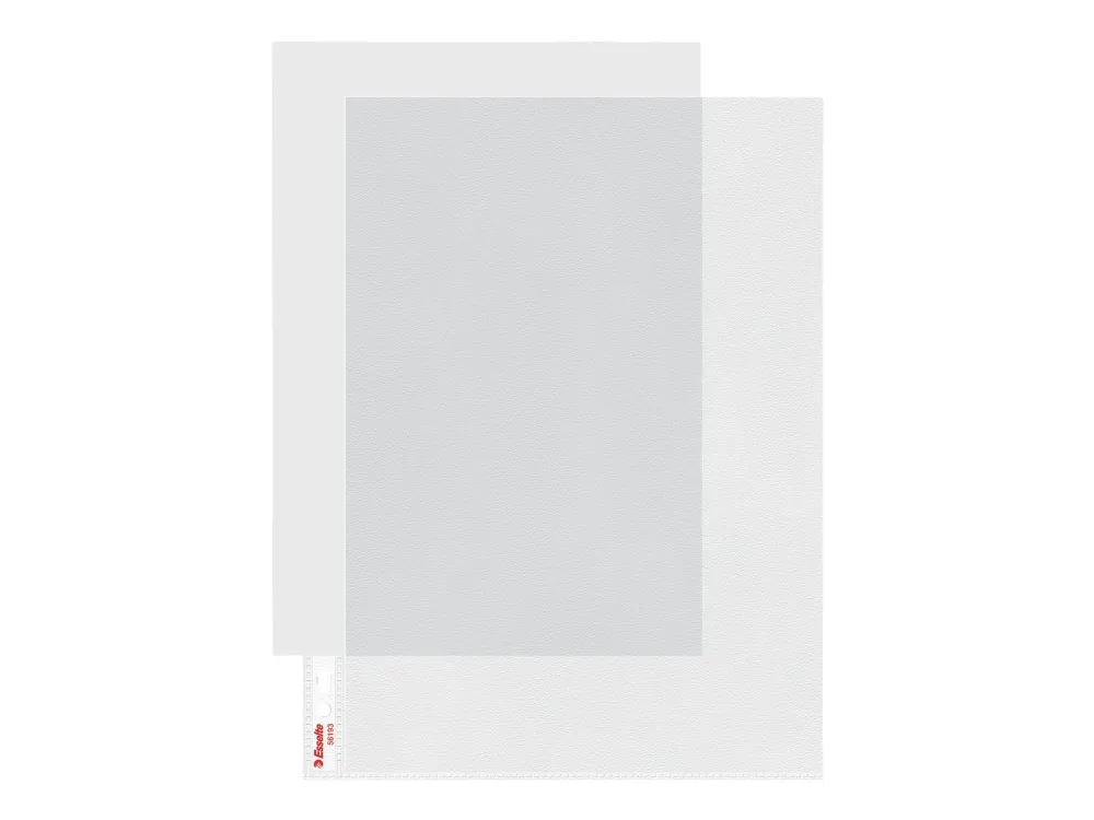 Plastlommer A4 Esselte 0,115 mm åben top/venstre præget - (100 stk.)