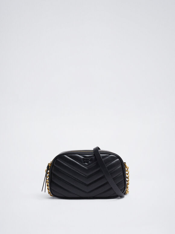 Bolsa de ombro acolchoada - Preta