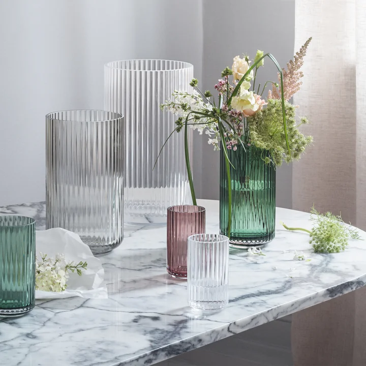 Lyngby Porcelæn - Glasvase H 38 cm, grün