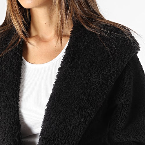 Cardigan Capuche Femme Contact Hood Sherpa Noir