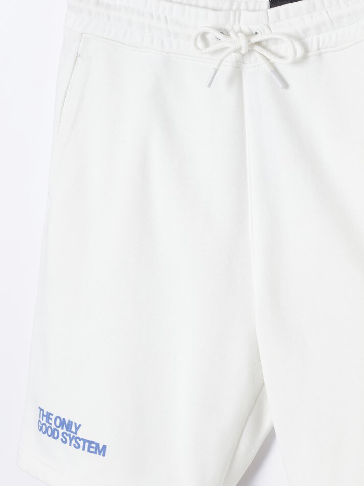 Bermuda de lã estampada - Branca
