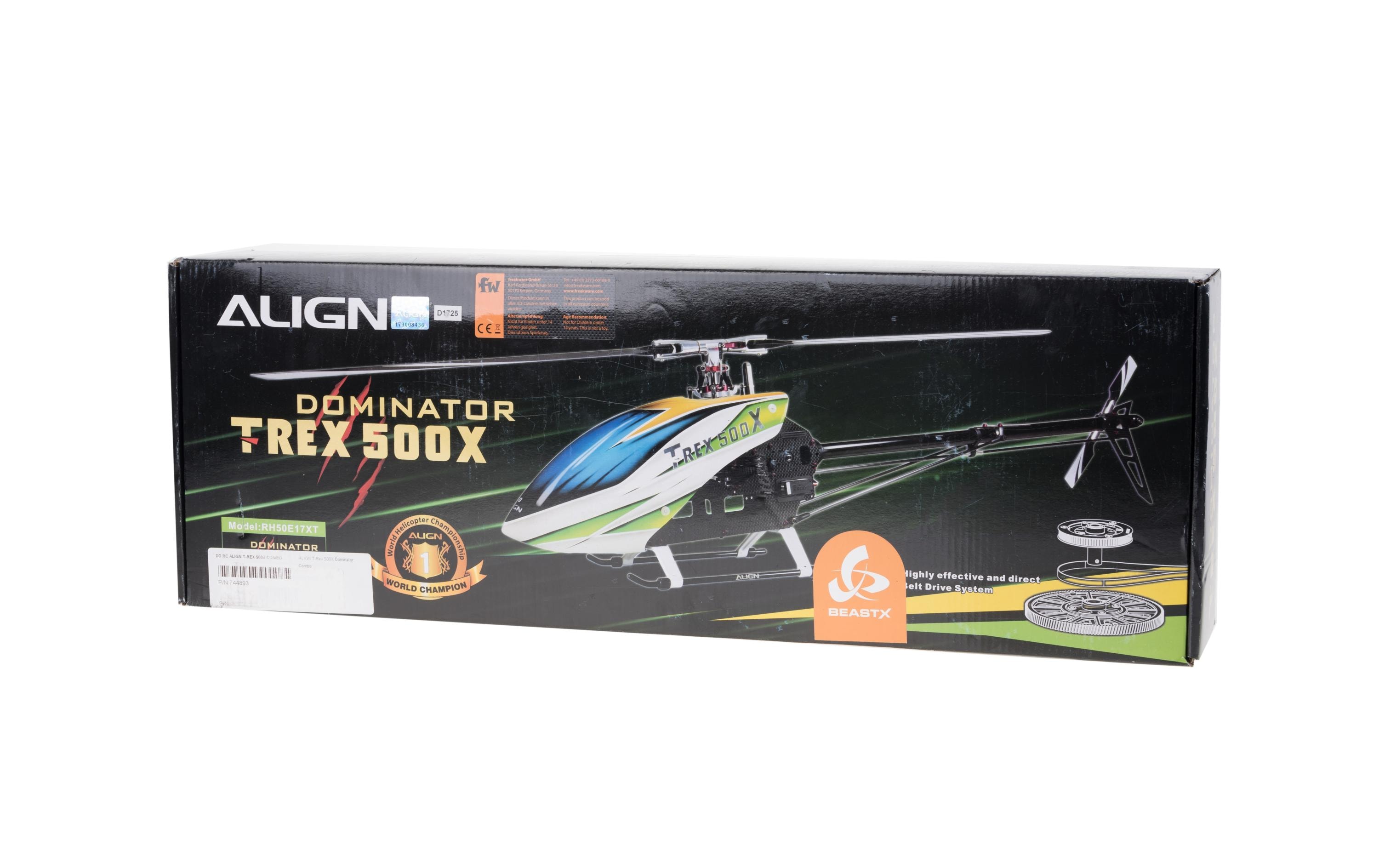 Helikopter T-Rex 500XT Dominator Super Combo mit BeastX<br>3D-Kunstflughubschrauber