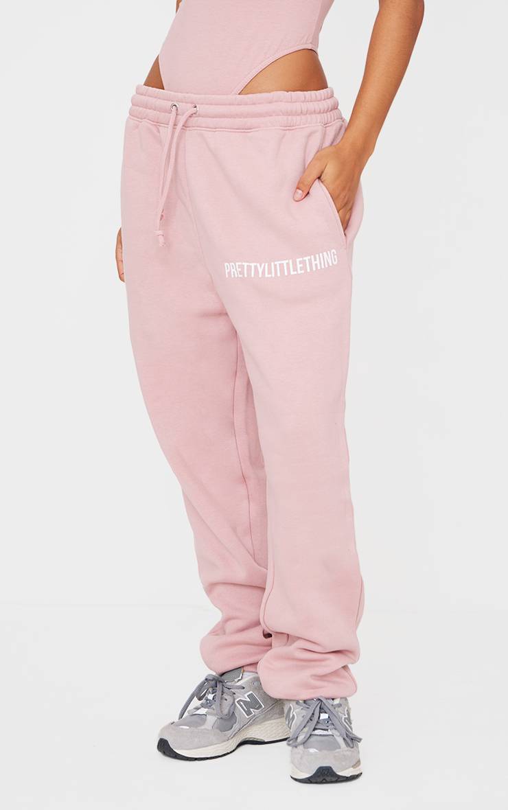 Rose Clair Prettylittlething Joggers Taille Haute Avec Revers