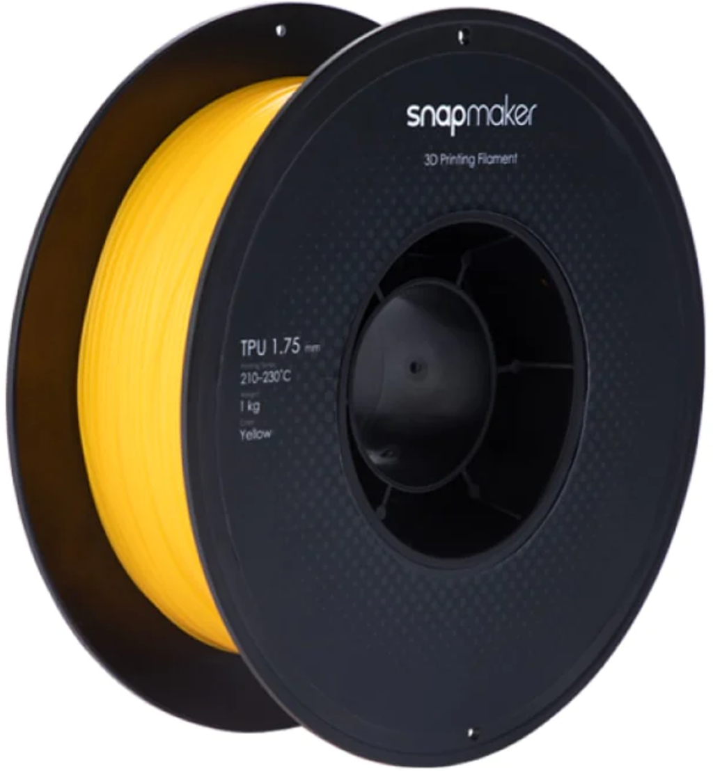Snapmaker  TPU Yellow, 1,75 mm / 1000 g    Hochflexibles Material mit Shore Härte von 95A