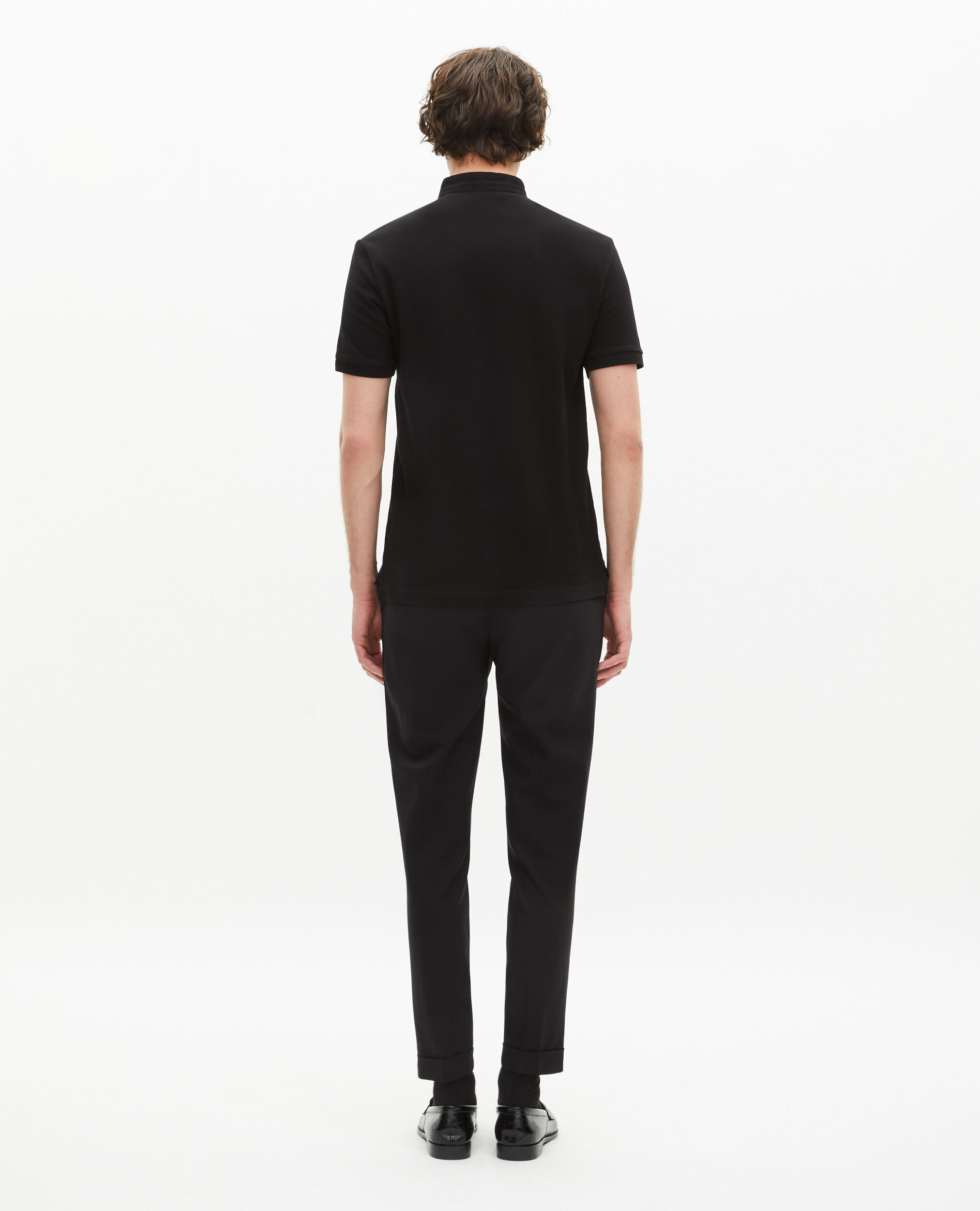 Polo en coton piqué noir