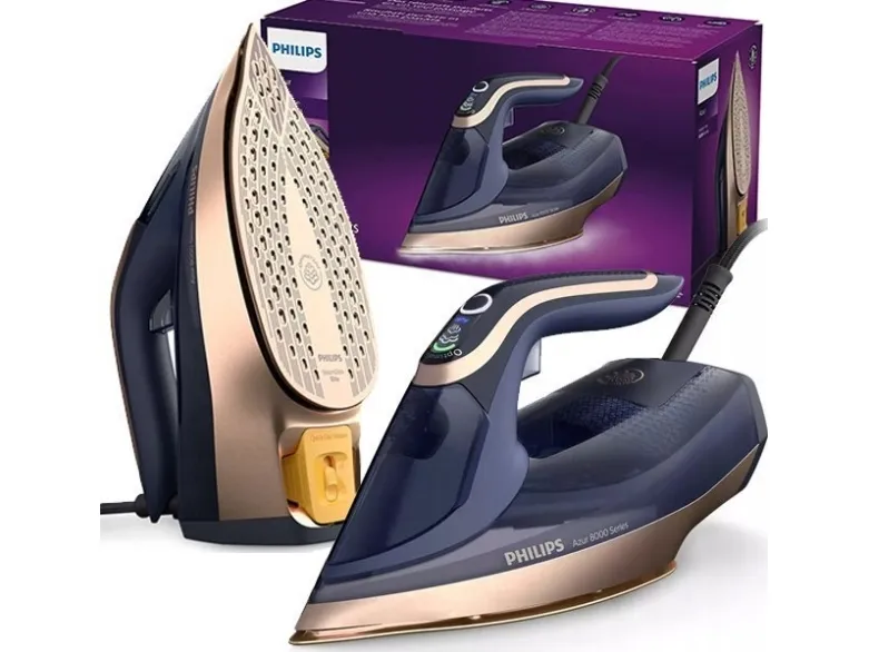 Philips Azur 8000 Series DST8050 - Dampstrygejern med automatisk afbrydelse - såleplade: SteamGlide Elite - 3000 W - mørkeblå