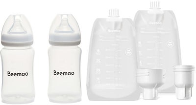 Beemoo CARE Flasker 240 ml 2-Pack inkl. Brystmelkposer 30-Pack