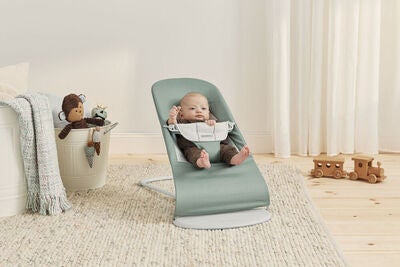 BabyBjörn Balance Soft Vippestol Vevet Jerseystoff, Grønn/Grå