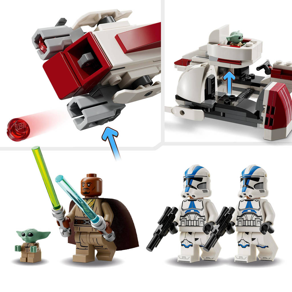 Prachtige speelset met mooie detailsBARC Speeder ontsnapping The Mandalorian Bouwpakket met Baby Yoda 75378