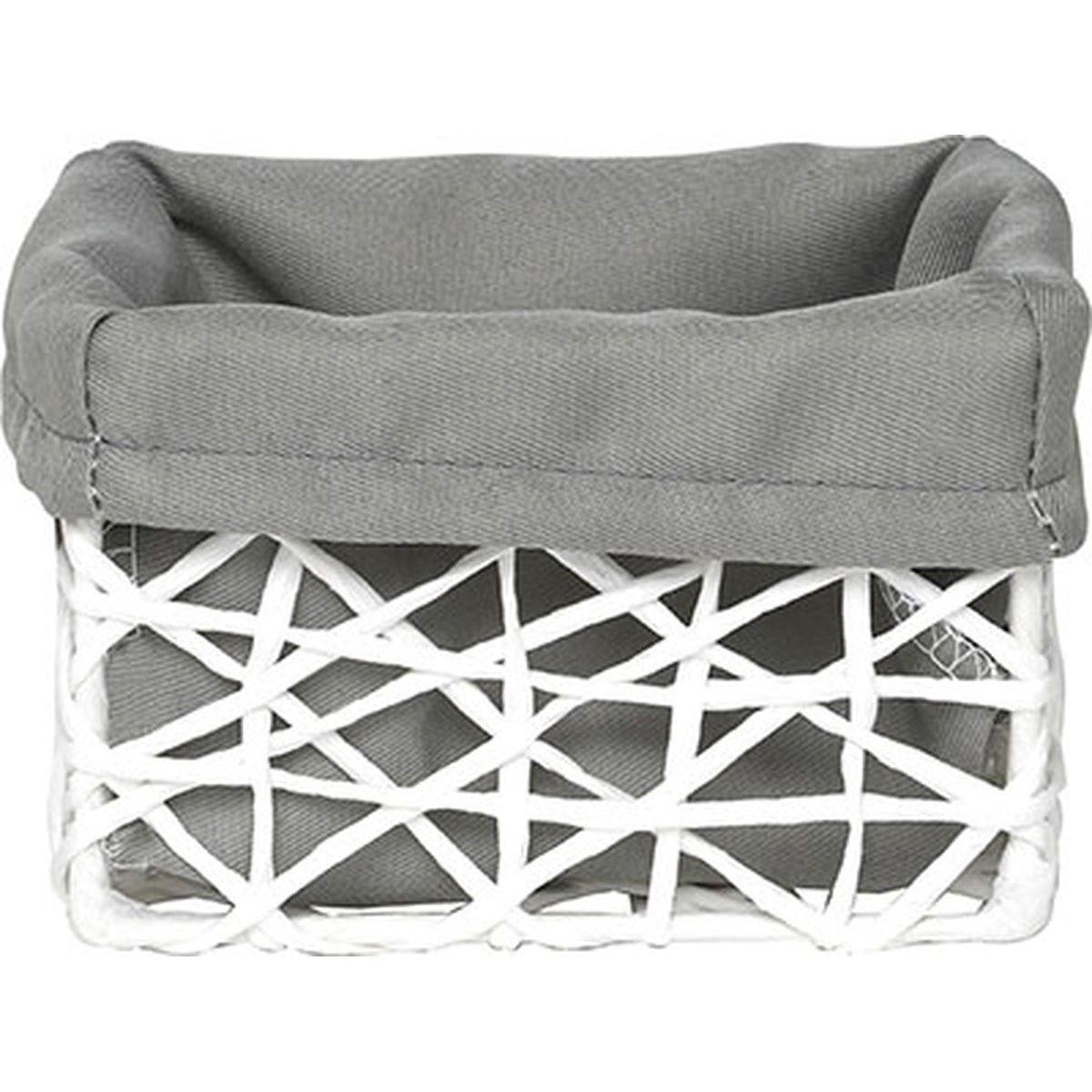 PANIER PM PAPIER BLANC TISSU GRIS