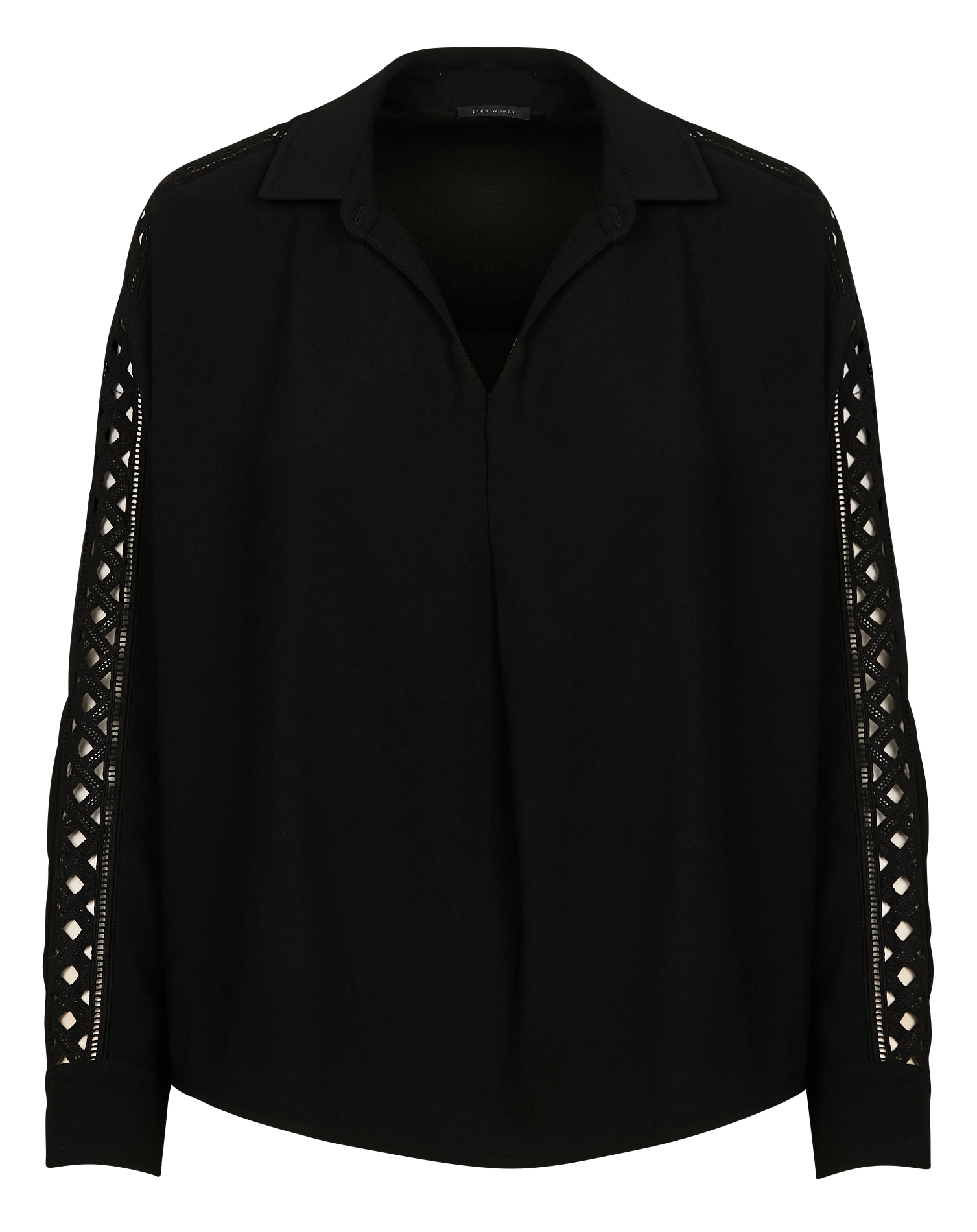 Blouse ample à dentelle| Noir