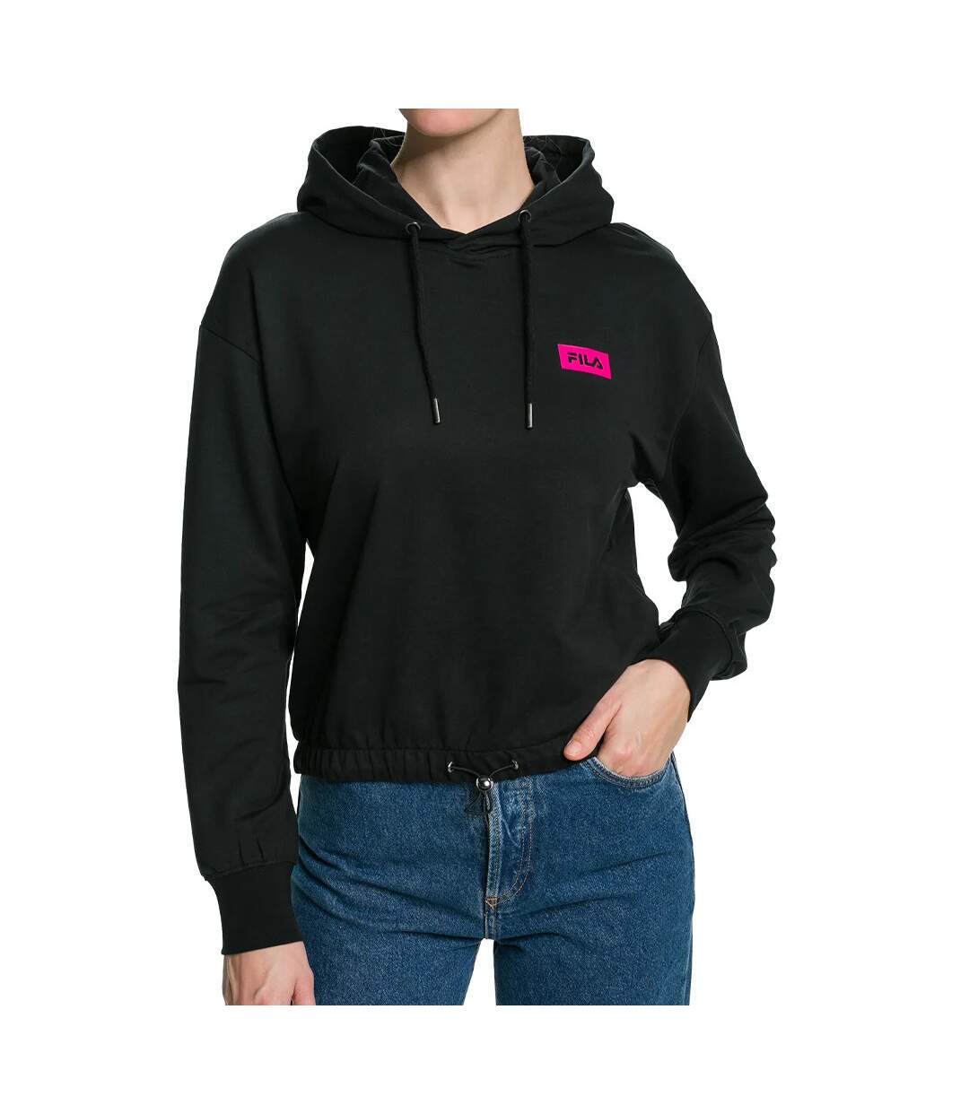 Sweat capuche Noir Femme Fila Burdur Cropped Hoody