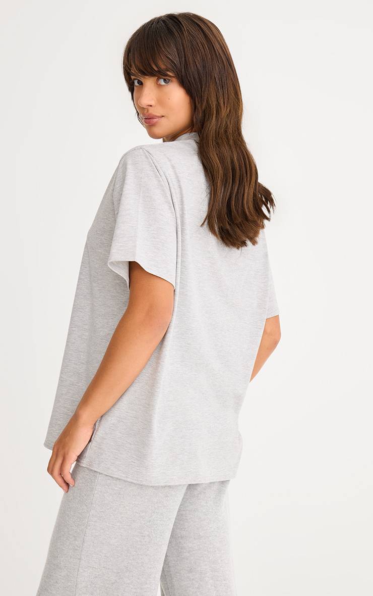 Gris T-shirt Oversize Basique En Coton