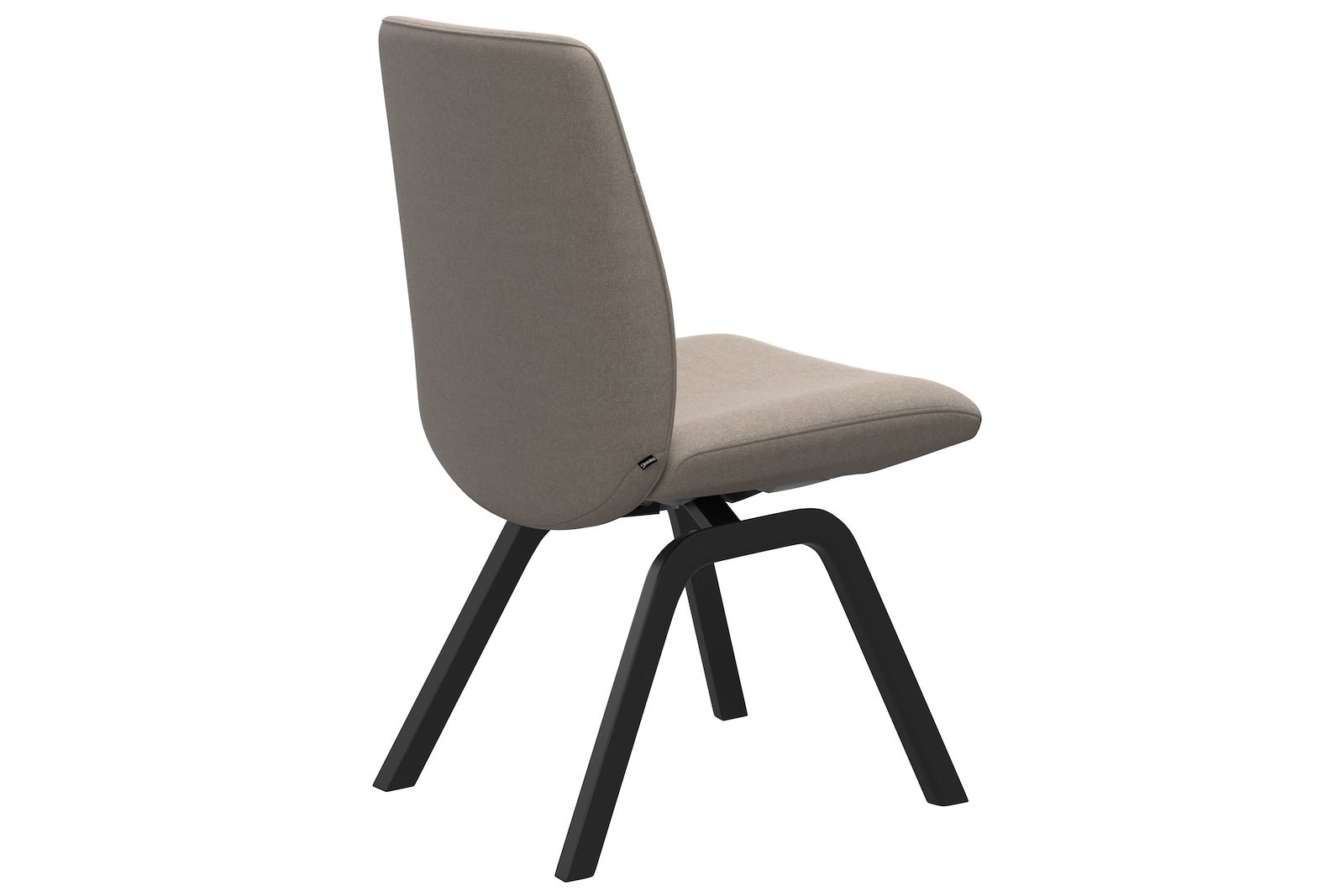 Chilli spisestol I tekstil Tulip Light Beige, large sete med sortbeiset understell.