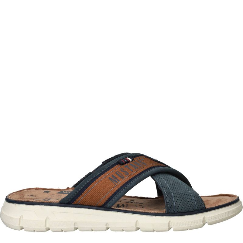 Mustang Slippers Blauw Heren