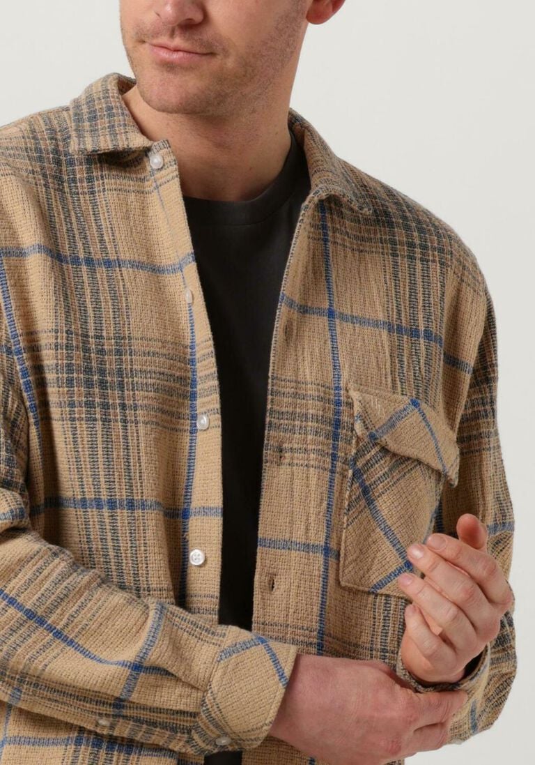 WOODBIRD camel woodbird overshirt prize check shirt