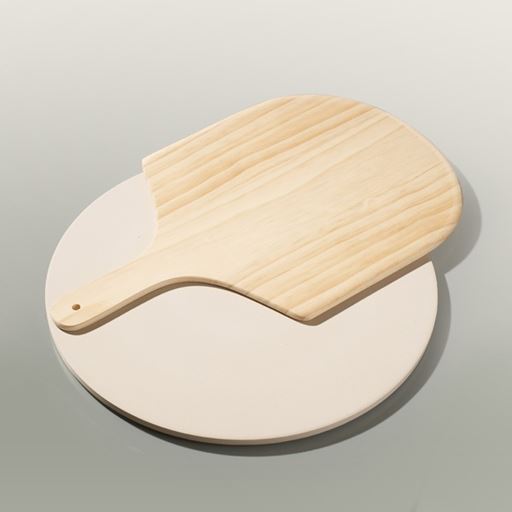 Funktion Pizza Bagesten Med Spade, Ø37,5 cm, Beige