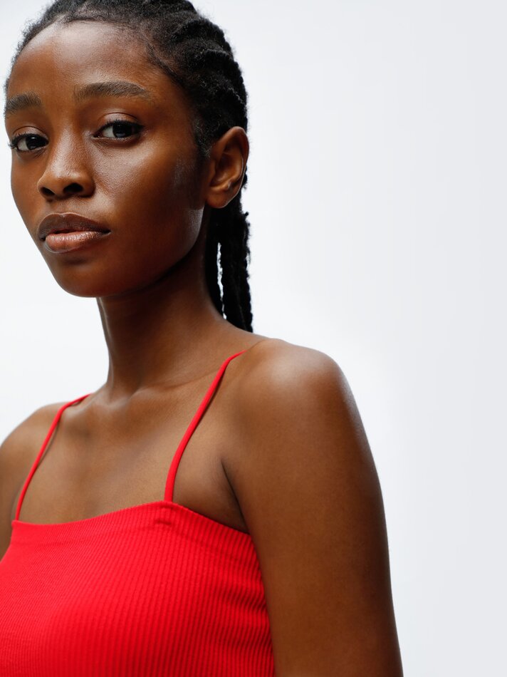 Top cropped sem costura - Vermelho