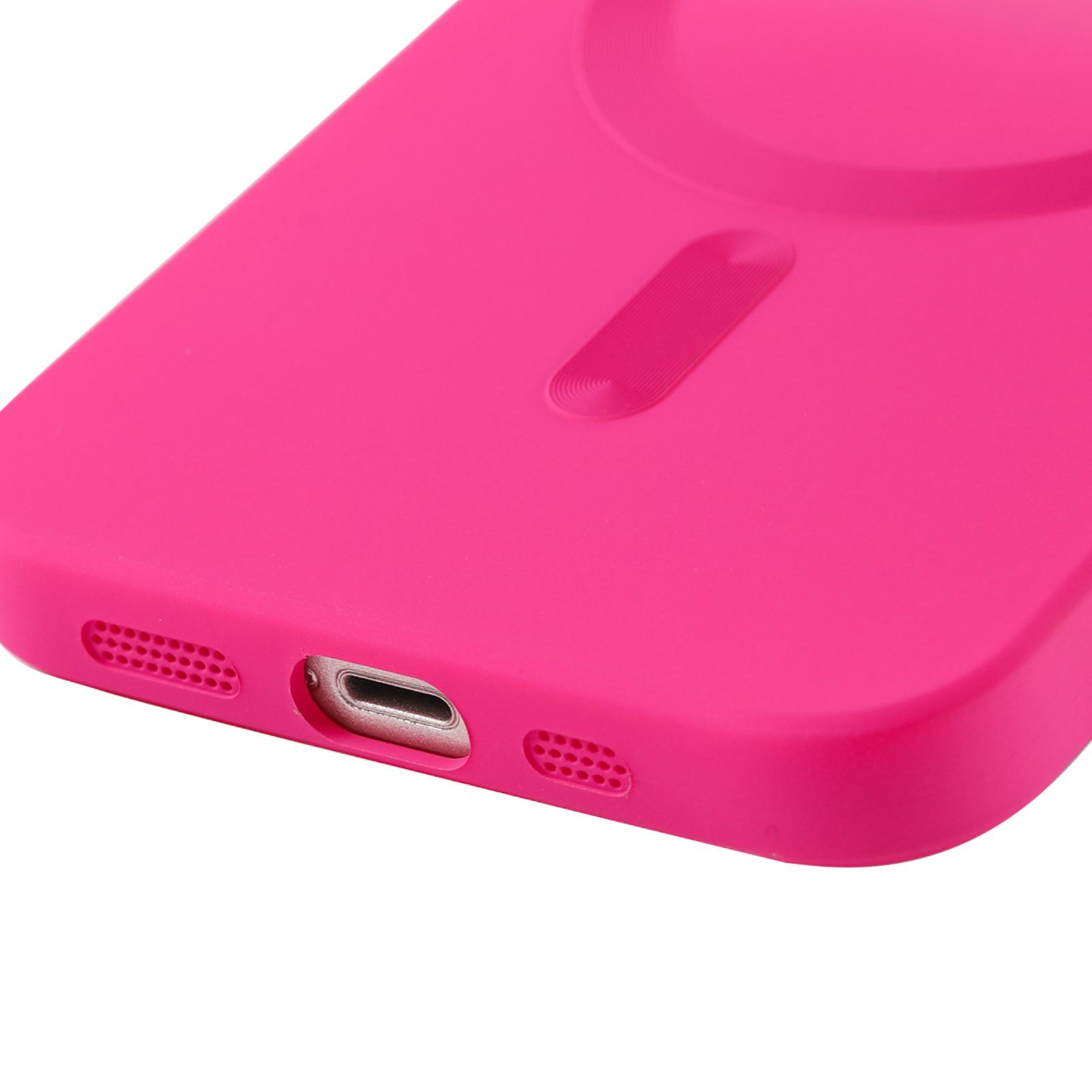 iPhone 14 MagSafe Gummi Case Hülle Kameraglasschutz mit Farbverlauf - Rosa / Pink