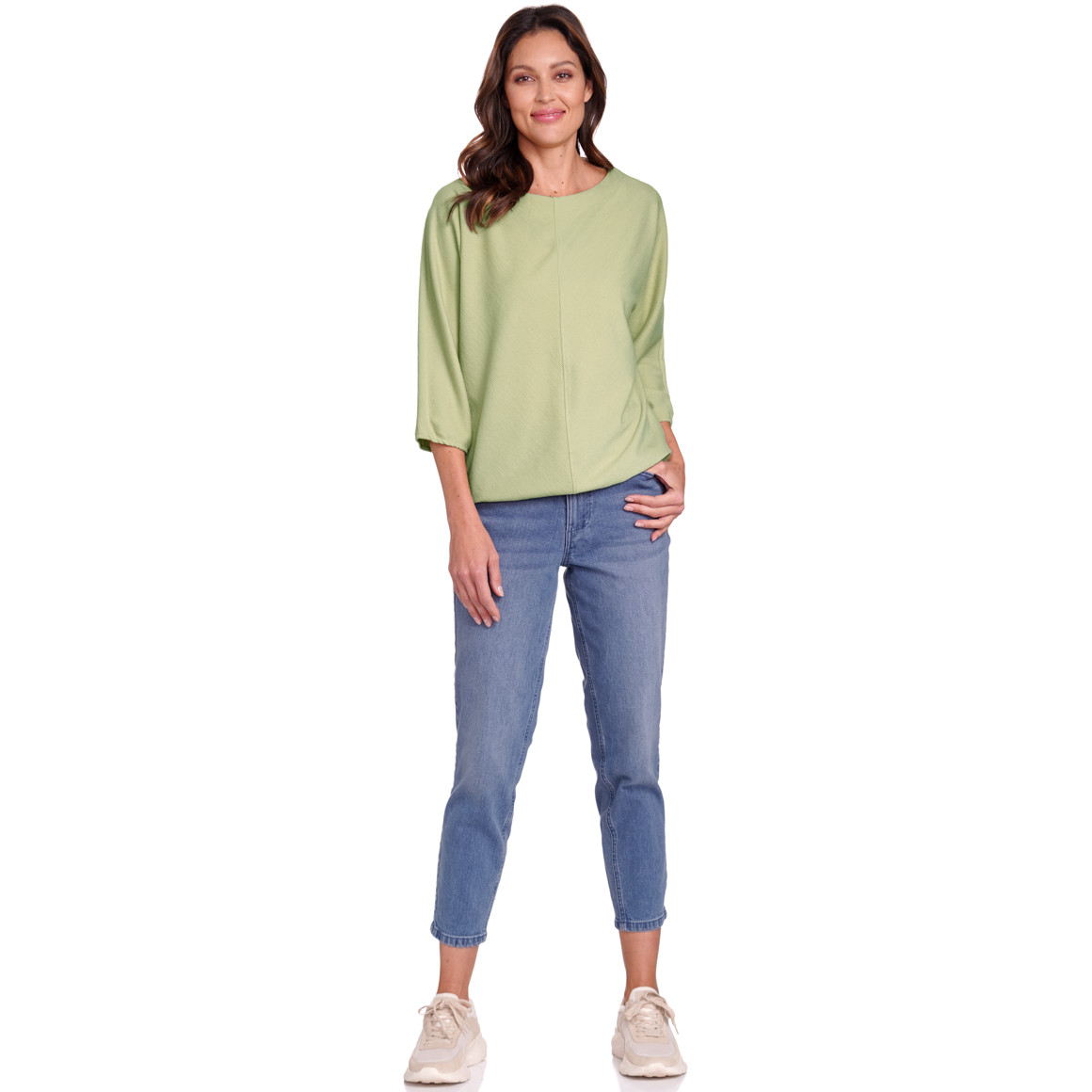 Gina Benotti Damen Sweatshirt mit 3/4-Arm hellgrün