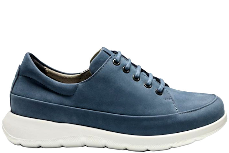 NEW FEET SKO I BLÅ NUBUCK MED STRETCH