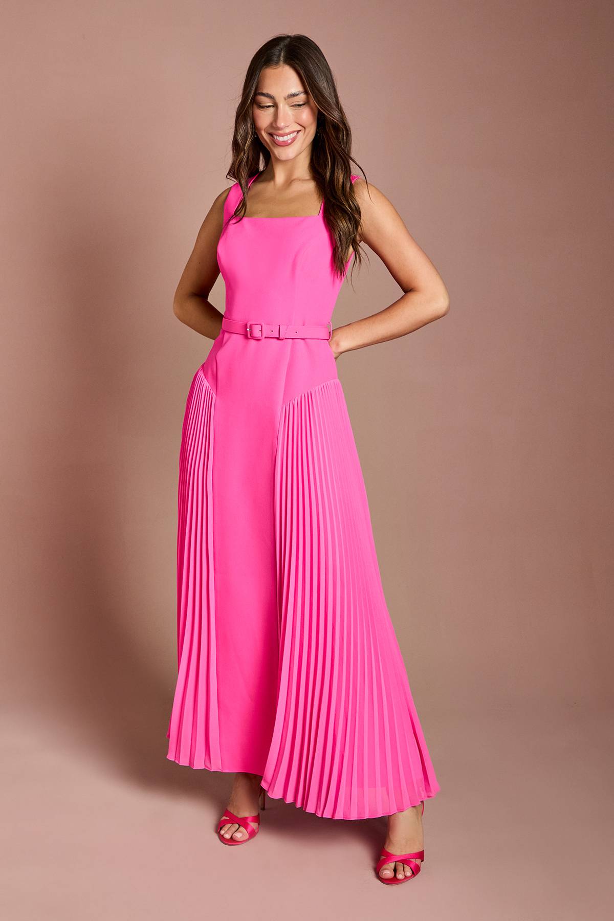 Coast Robe Midaxi Ceinturée Avec Côtés Plissés