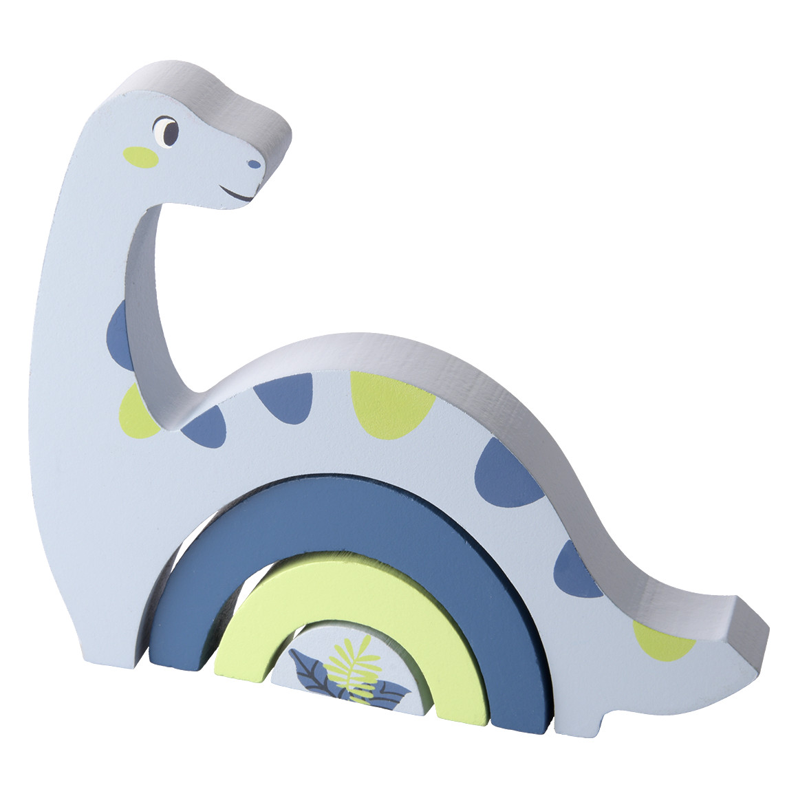 Stapelbogen in Dino-Form hellblau / blau / hellgrün