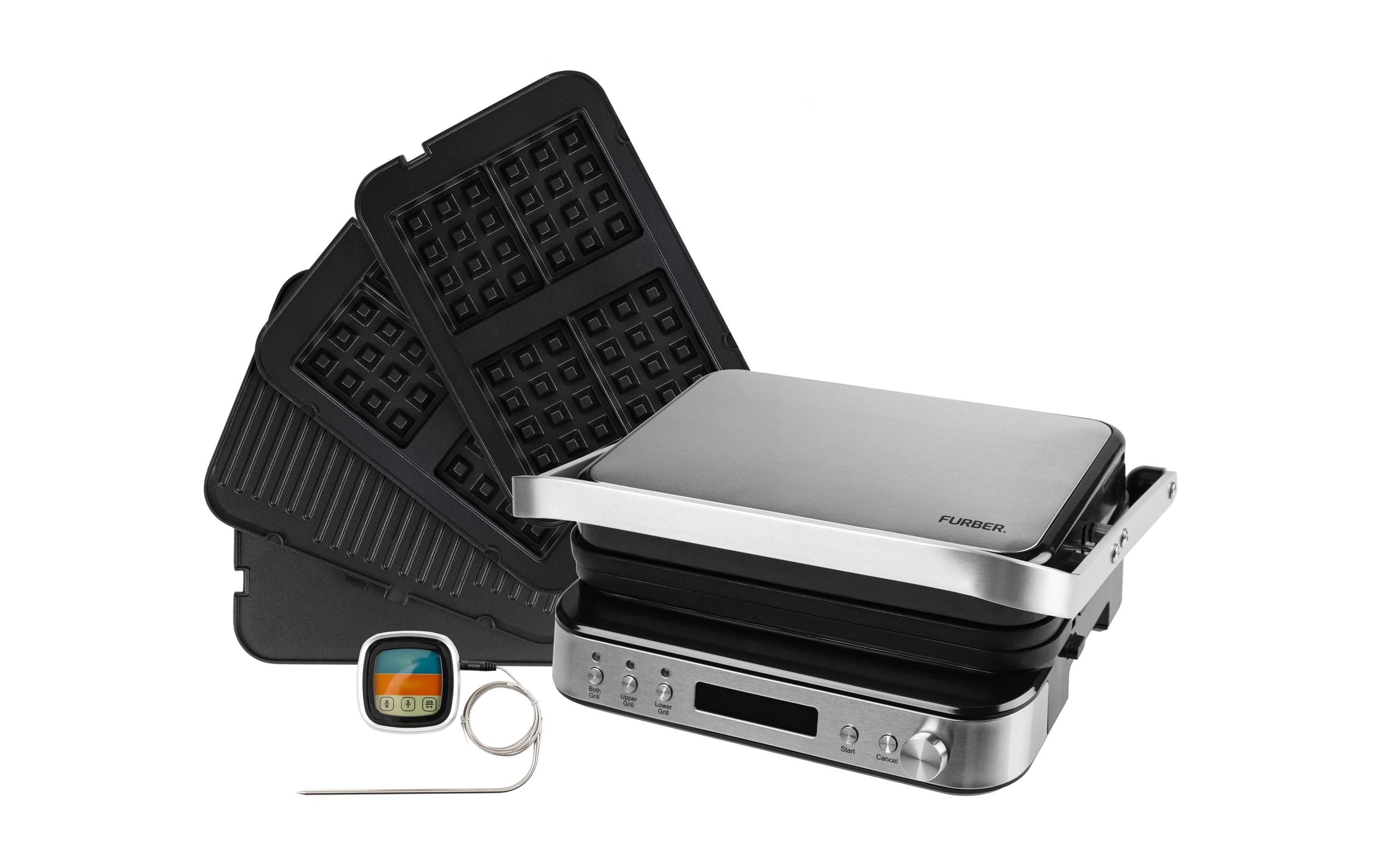 Kontaktgrill 2000 W Stretto<br>Mit auswechselbaren Koch-, Grill- und Waffelplatten